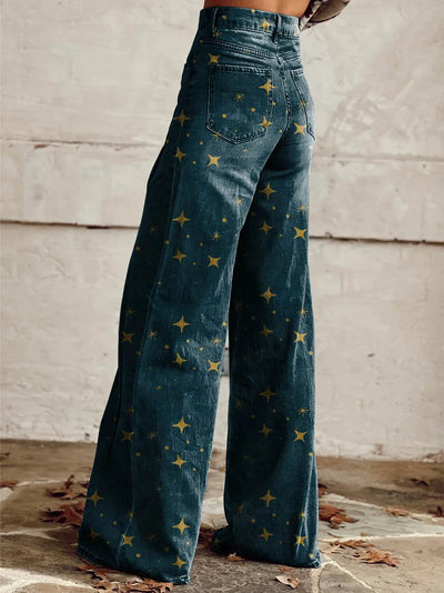Serena™ | Pantalon Large Bohème en Denim à Jambe Ample