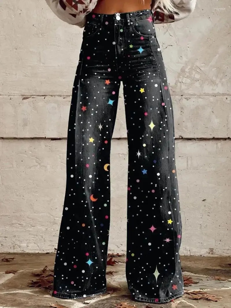 Isadora™ | Pantalon Large Bohème en Denim à Jambe Ample