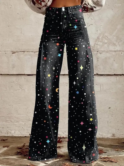 Isadora™ | Pantalon Large Bohème en Denim à Jambe Ample
