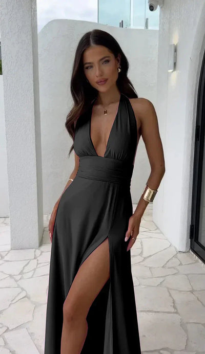 Fiona™ | Robe à décolleté en V profond avec fente
