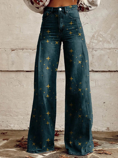 Serena™ | Pantalon Large Bohème en Denim à Jambe Ample