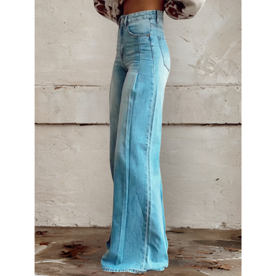 Léna™ | Pantalon Large Bohème en Denim à Jambe Ample