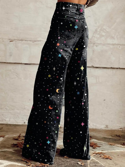 Isadora™ | Pantalon Large Bohème en Denim à Jambe Ample