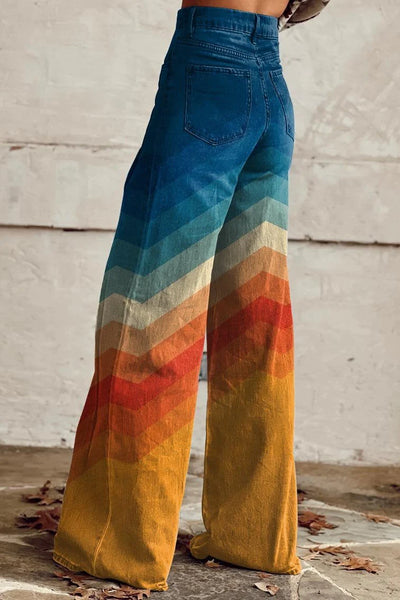 Clara™ | Pantalon Large Bohème en Denim à Jambe Ample