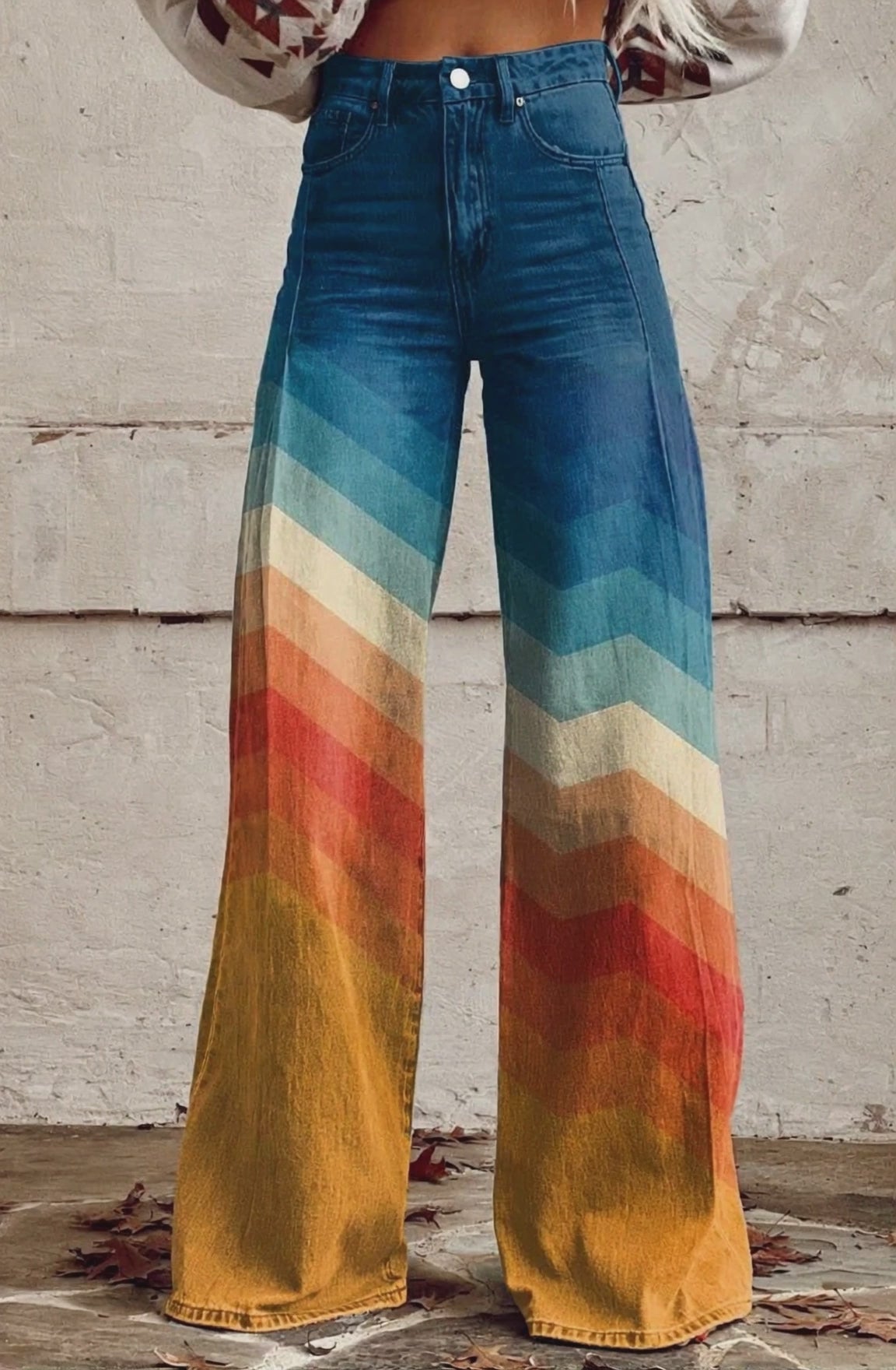 Clara™ | Pantalon Large Bohème en Denim à Jambe Ample